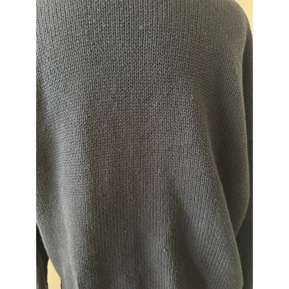 Black Chunky Knit Cardigan XS Button Front Cropped Boxy Pockets - Picture 11 of 11